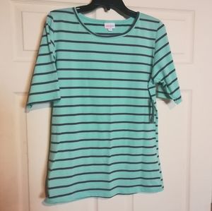 MOVING SALE! LuLaRoe mint gray striped Gigi XL NWT
